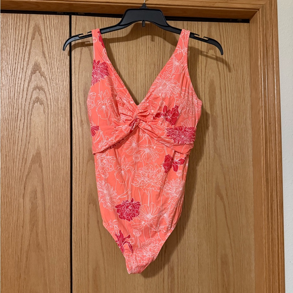 Floral Coral One Piece Swimsuit